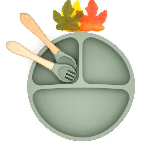 Toddler Dinnerware set / NEW PLATE/ Green - Picture 1 of 5